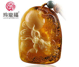 供应蜜蜡琥珀加工雕刻_玲珑福玉器