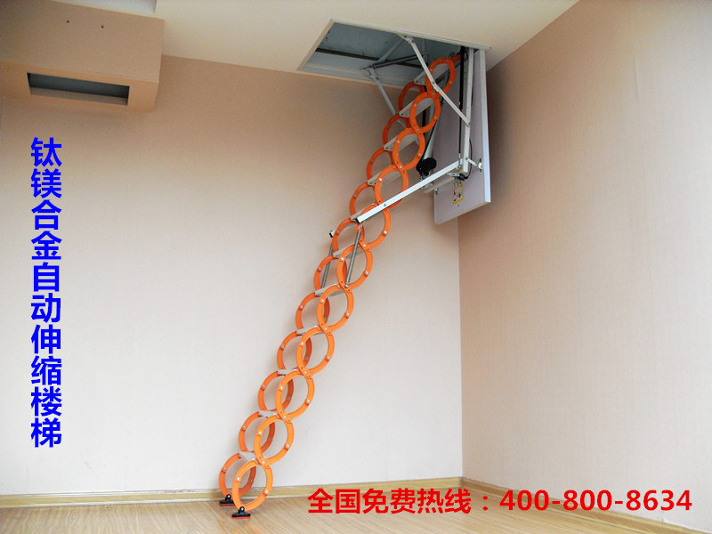 湖南碳钢电动阁楼伸缩楼梯厂家
