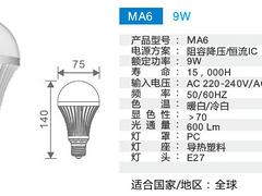 想买价位合理的led9w球泡灯就来盛邦电子科技公司|LED9W球泡灯厂家