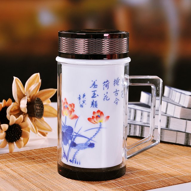 年會(huì)禮品保溫杯定做，景德鎮(zhèn)陶瓷保溫杯，批發(fā)禮品保溫杯廠原始圖片2