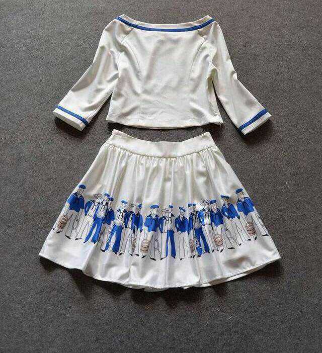 新款印花兩件套小清新休閑套裝運動服原始圖片3