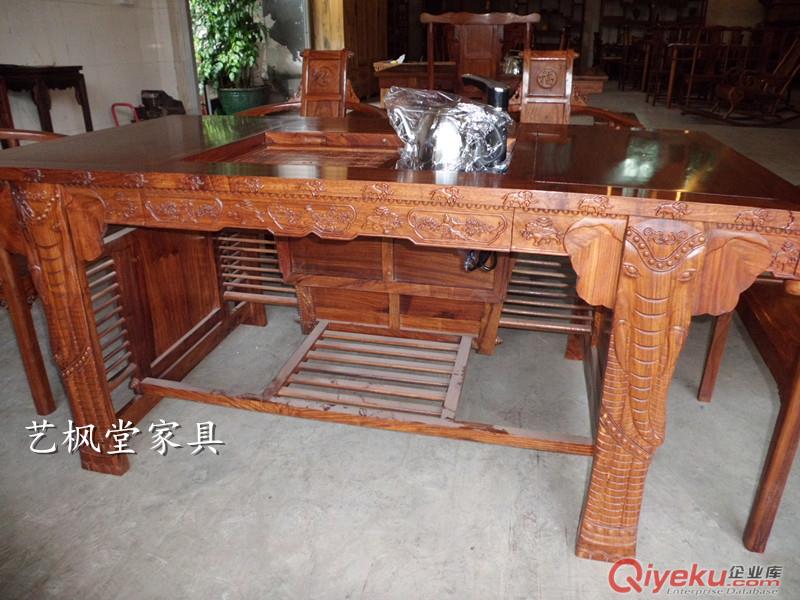 廠家直銷/實木家具/榫卯結(jié)構(gòu)家具/原生態(tài)家具/象頭茶臺YFT0031原始圖片2