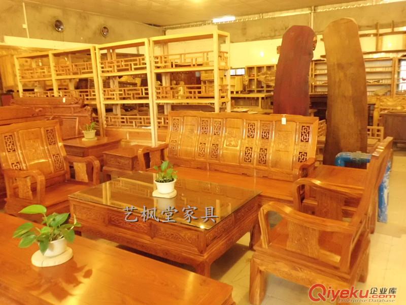 廠家直銷/實木家具/榫卯結(jié)構(gòu)家具/原生態(tài)家具/財源滾滾沙發(fā)六件套YFTH0028