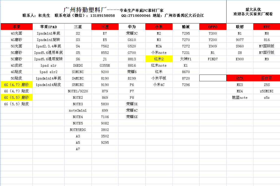 广州手机壳素材厂丨磨砂光面单底PC素材硬壳丨镶钻贴皮加工素材工厂