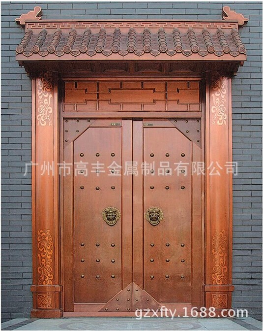 廣東酒店銅門(mén)、銅雕花門(mén)、銅鍛打門(mén)原始圖片3