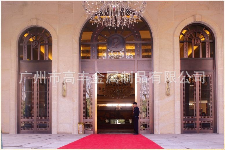 廣東酒店銅門、銅雕花門、銅鍛打門