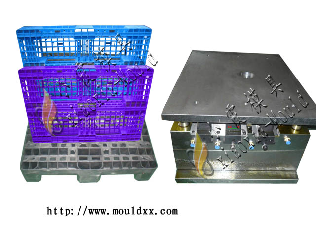 制造1.2米九腳托盤模具價(jià)格，定制田子注塑托盤模具生產(chǎn) 中國網(wǎng)格托盤模具加工原始圖片3