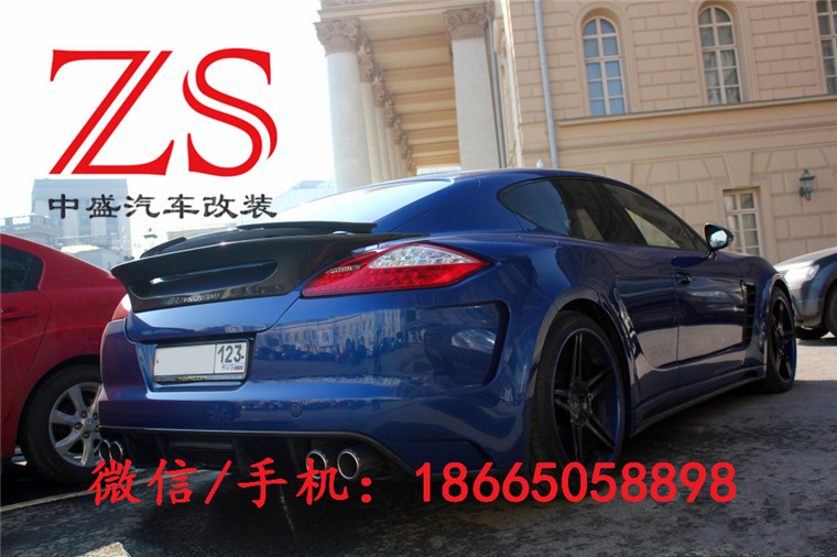 14-15保時捷 帕納梅拉PANAMERA 970 改裝TOP款大包圍碳纖維尾翼排氣管原始圖片2