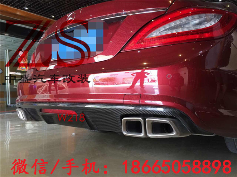 奔馳CLS系W218 CLS300 CLS350 改裝CLS63 AMG 碳纖四出后唇 尾唇原始圖片2