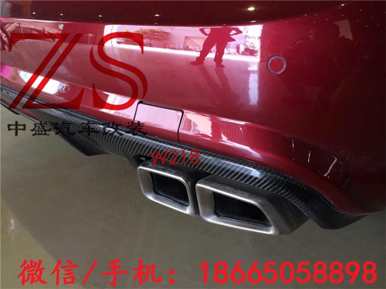 奔馳CLS系W218 CLS300 CLS350 改裝CLS63 AMG 碳纖四出后唇 尾唇原始圖片3