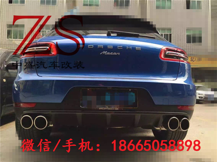 保時捷 PORSCHE MACAN 小卡宴改裝碳纖維后唇后擾流排氣管