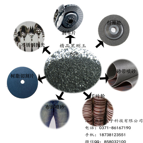 精品黑刚玉微粉60-1000#耐磨材料河南康乾新材料