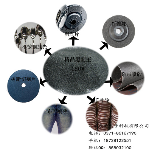 精品黑刚玉微粉60-1000#耐磨材料河南康乾新材料