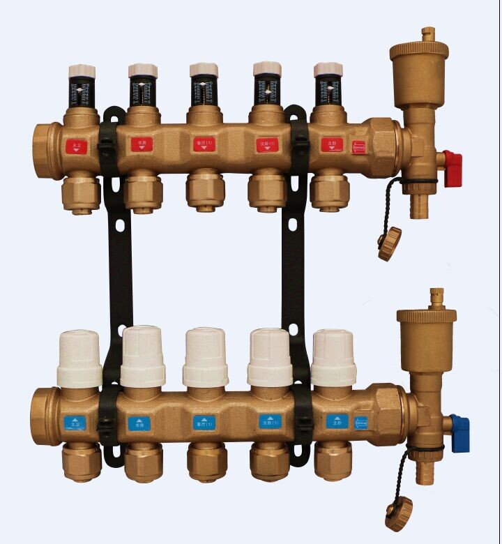 博容分室溫控智能BF1地暖分水器一體鍛造等徑等壓