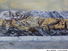 國畫山水 出售精致的姜智峰_策杖看江湖_38×65_紙本卡紙