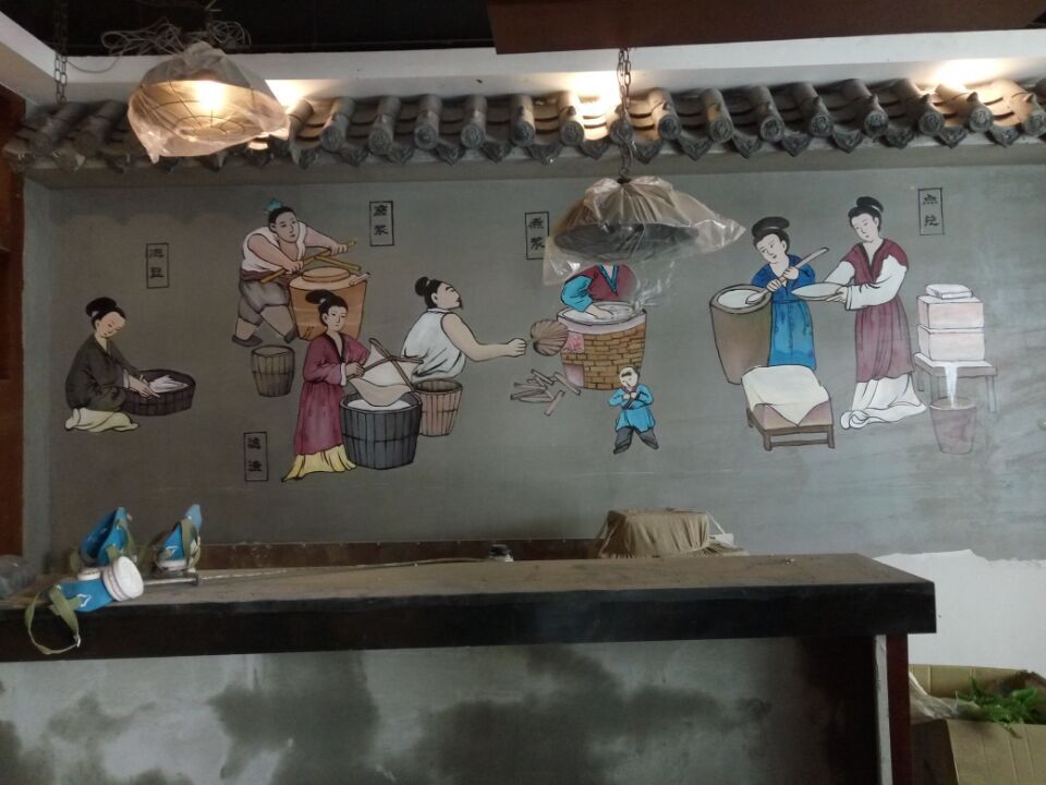 濟寧魯藝墻繪公司/酒店墻繪/幼兒園噴繪/文化墻手繪/古建筑彩繪