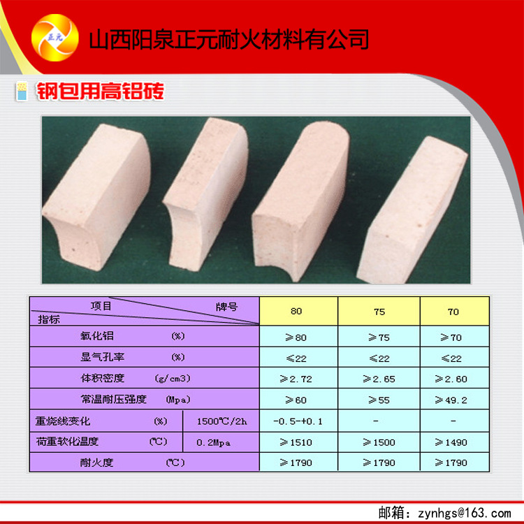 【廠家直銷】山西陽泉耐火材料 鋼包用高鋁磚