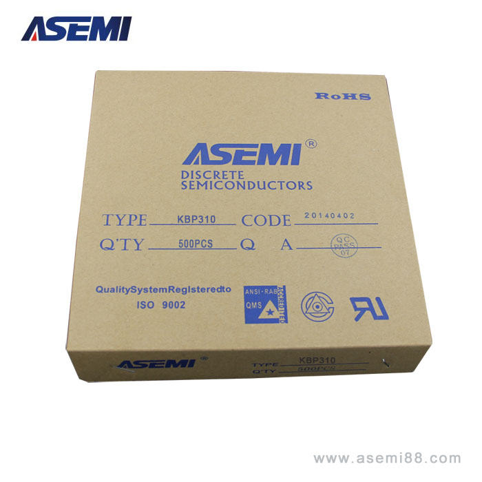 ASEMI整流橋KBP310  3A1000V