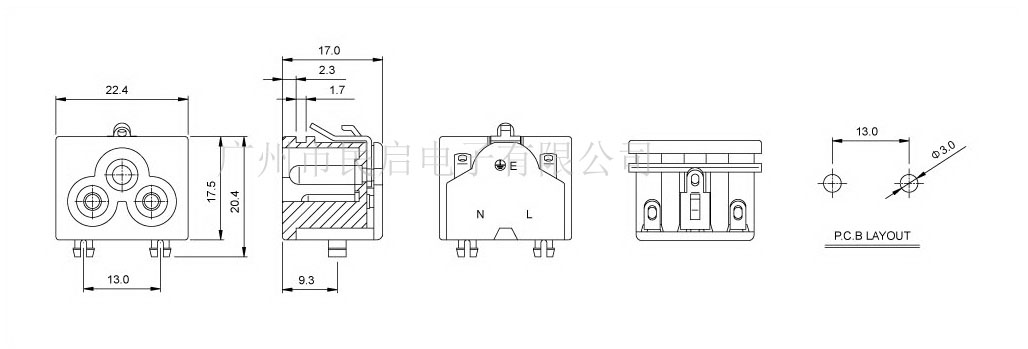 C6米老鼠插座 C6 AC插座 IEC電源插座