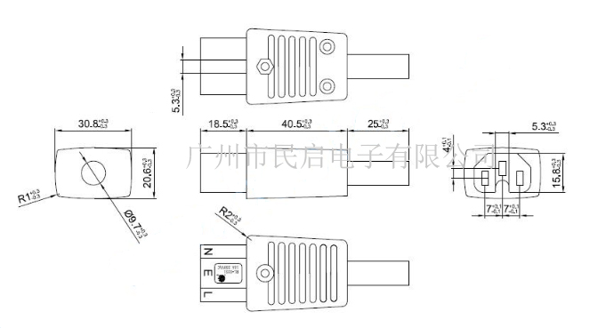 AC品字電源插 C15品字尾電源插頭 品字尾電源插頭