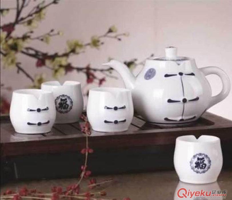 和瓷茶具 小添福青花陶瓷茶具套裝 批發gd茶具禮品 送領導客戶