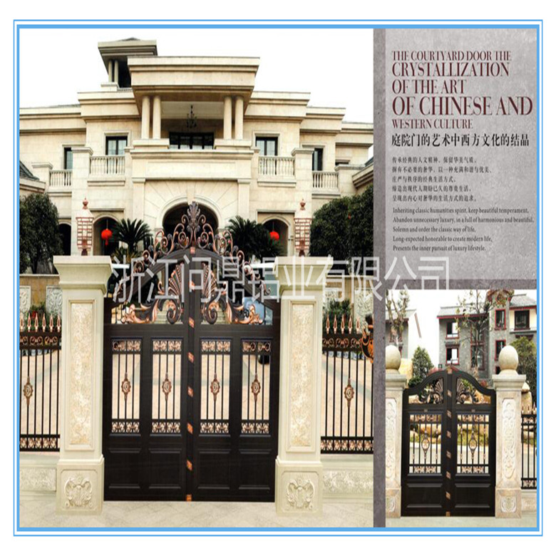 供應問鼎鋁業廠家直銷上海嘉興北京鋁藝門別墅大門庭院門進戶門可加工定做原始圖片2