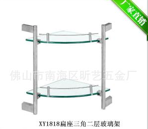  廠家供應(yīng) 佛山衛(wèi)浴五金掛件 三角玻璃層架 不銹鋼置物架多層廚房