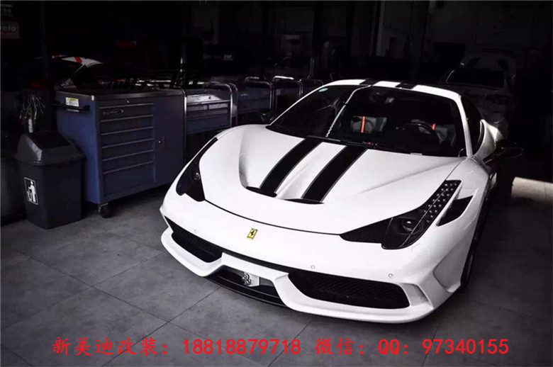 法拉利Ferrari 458改裝Speciale包圍 碳纖前杠 機蓋