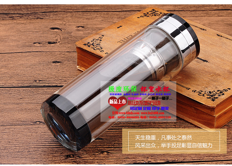 溫州龍灣區雙層玻璃杯廣告禮品杯批發定做可印logo印原始圖片2