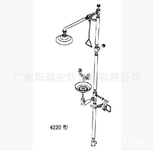 霍尼韋爾4220復合式洗眼噴淋裝置洗眼器 電鍍鋼站立式緊急原始圖片3