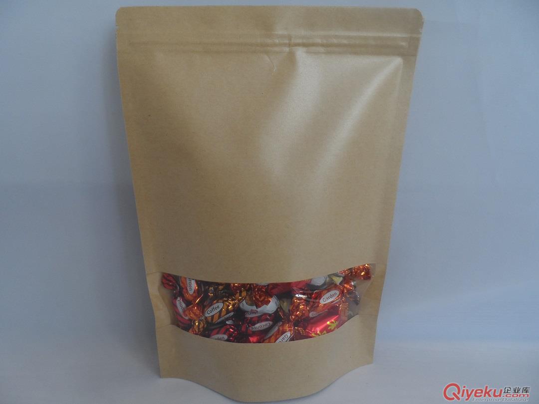 深圳啞膜淋膜牛皮紙袋250克咖啡豆袋 開窗花茶袋 170*240mm