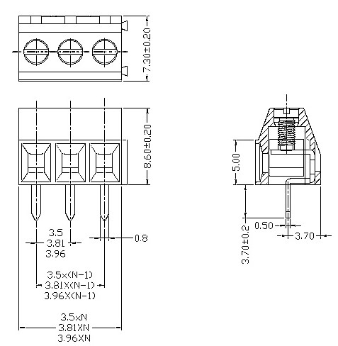 欧式端子间距3.5mm